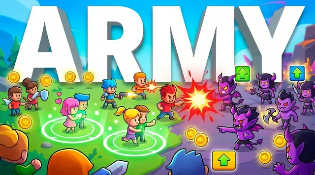 Army fight characters in battle